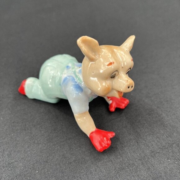 Mid Century Modern Porcelain Pigs Tumbling Made in Japan Vintage Set of 6 - Picture 5 of 15